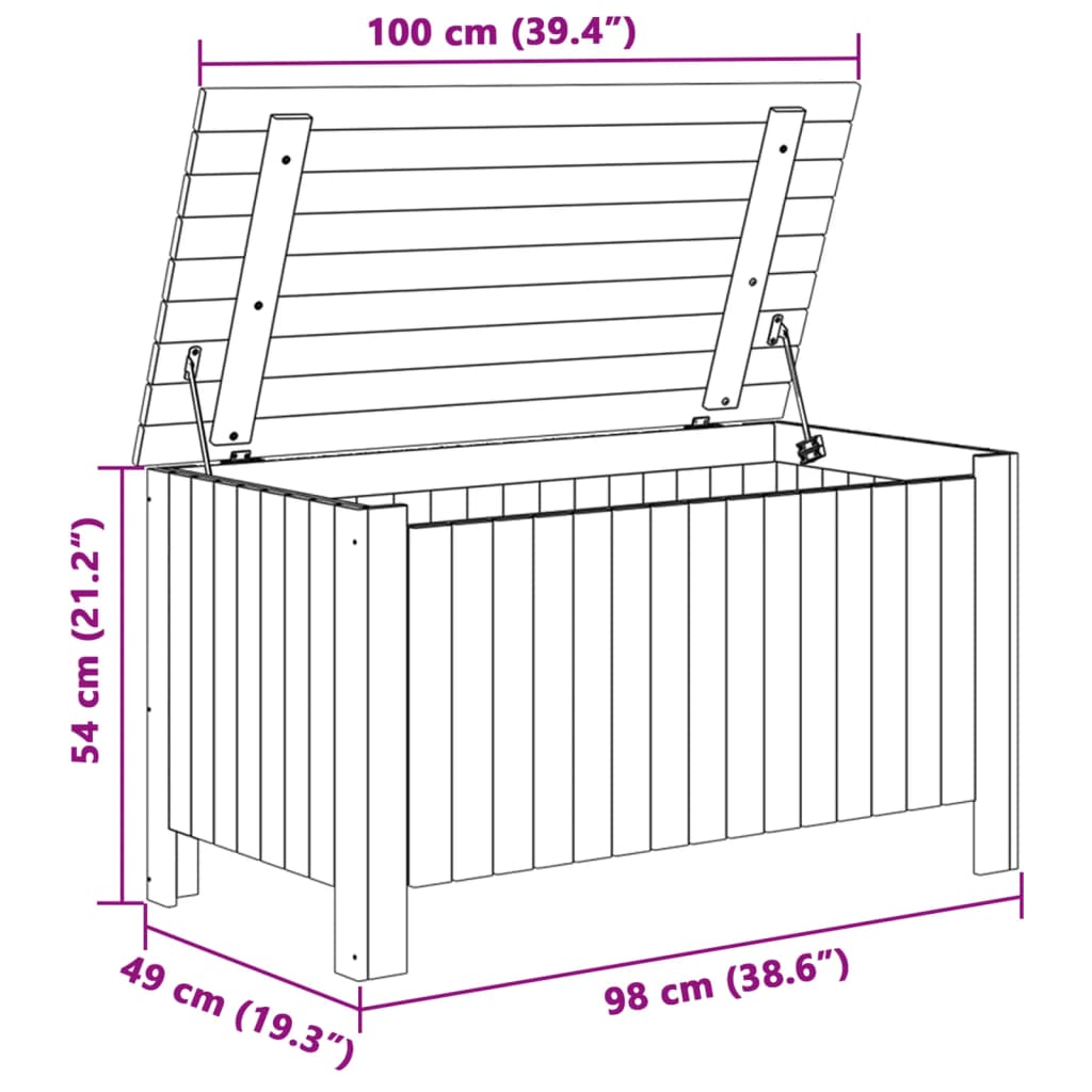 vidaXL Caixa arrumação c/ tampa RANA 100x49x54 cm pinho maciço branco