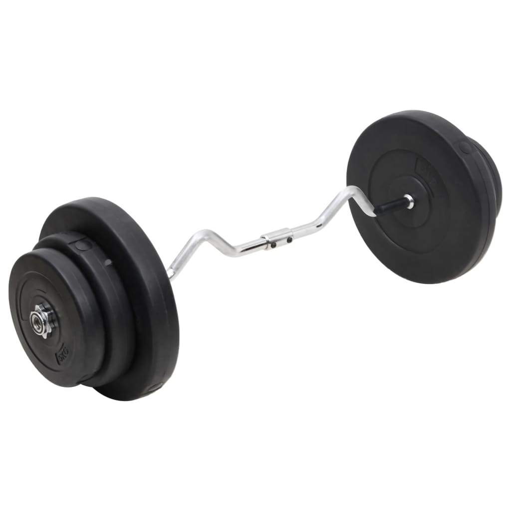 vidaXL Barra curl com discos 60 kg