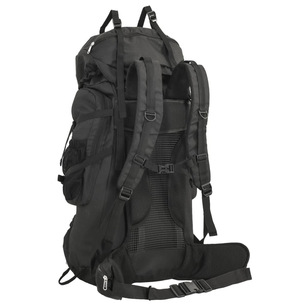 vidaXL Mochila para caminhadas 60 L tecido oxford preto