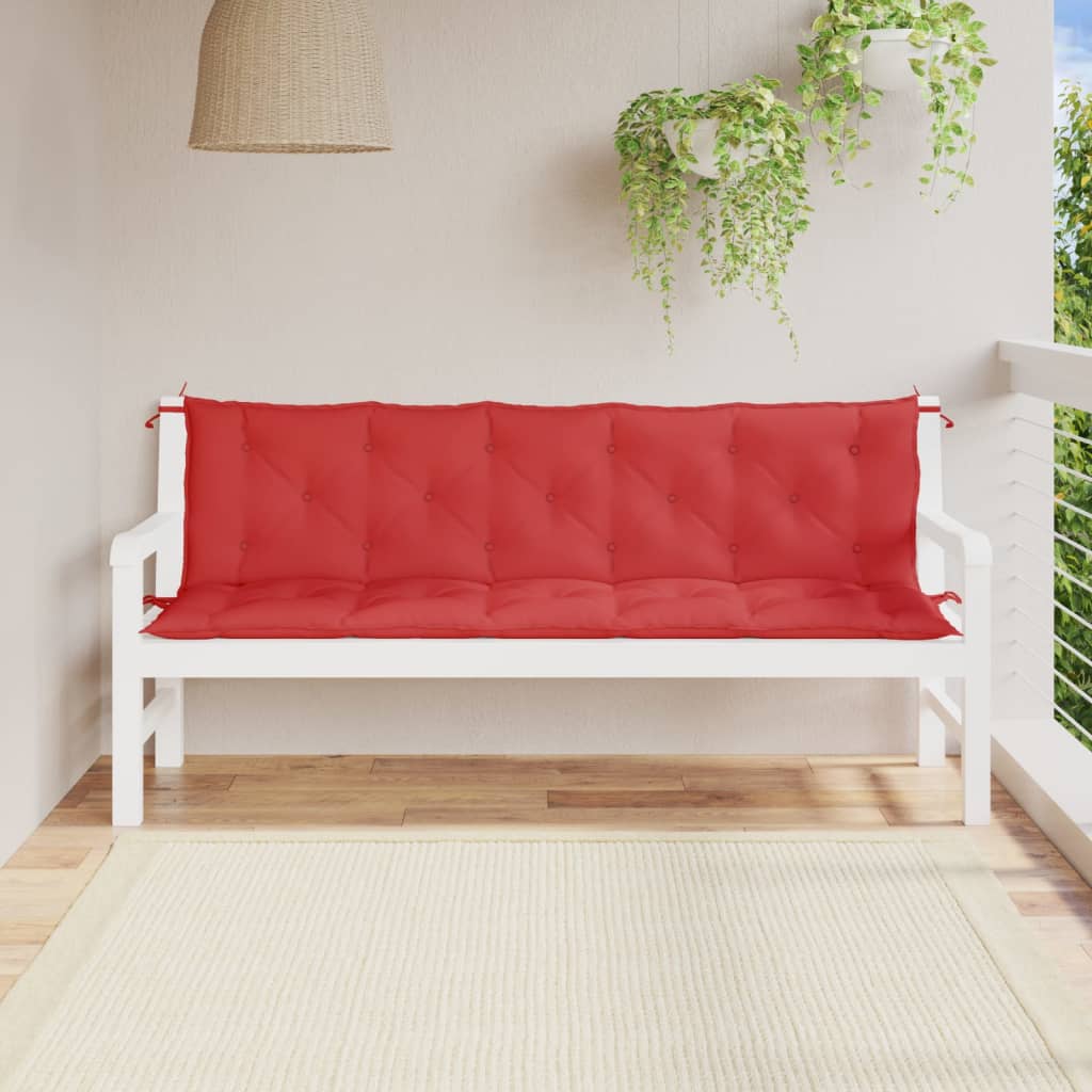 vidaXL Almofadões banco jardim 2 pcs 180x50x7cm tecido oxford vermelho