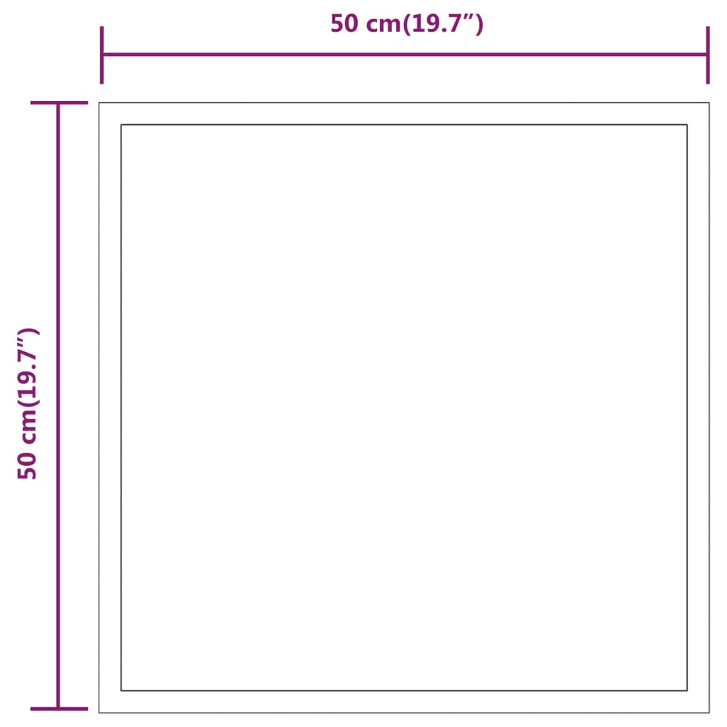 vidaXL Espelho de casa de banho com luzes LED 50x50 cm