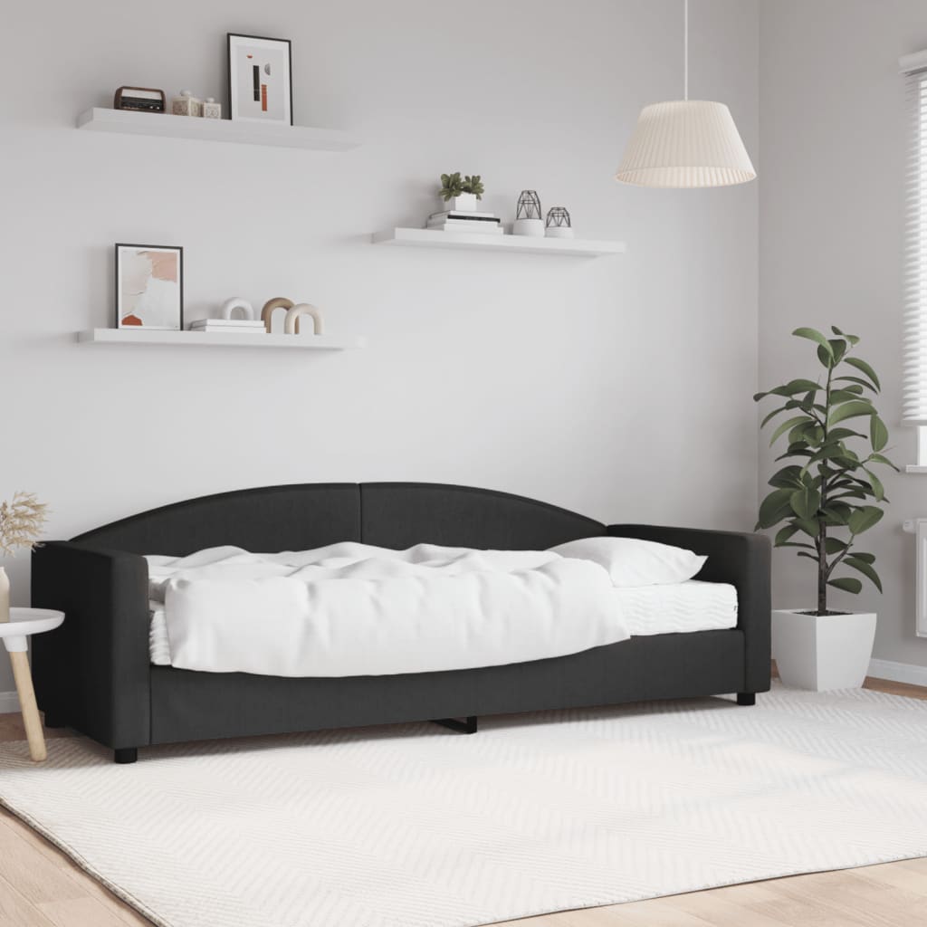 vidaXL Sofá-cama com colchão 80x200 cm tecido preto