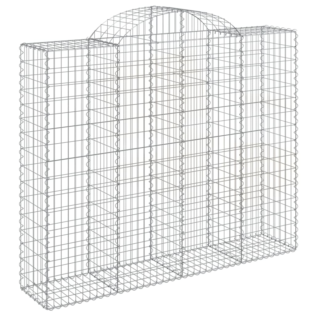 vidaXL Cestos gabião arqueados 12 pcs 200x50x160/180 ferro galvanizado