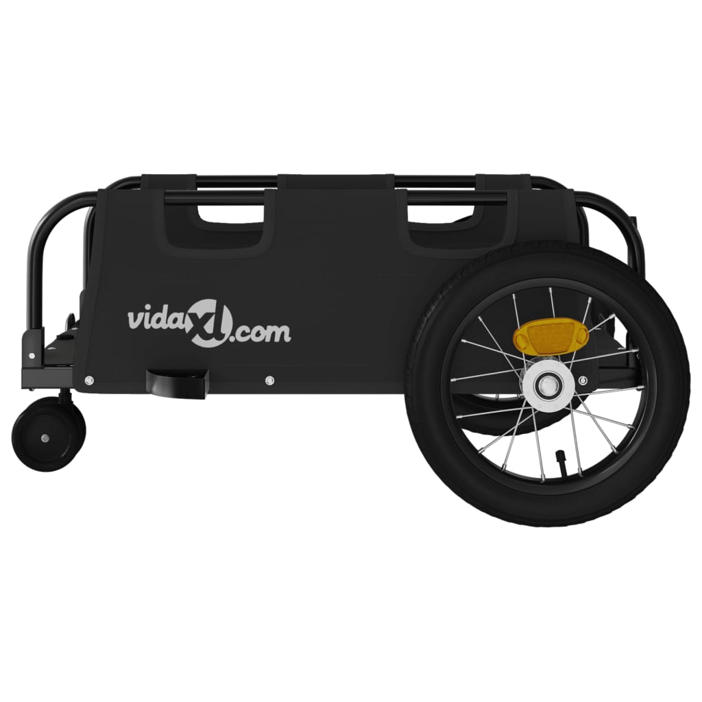 vidaXL Reboque de bicicleta tecido oxford/ferro preto