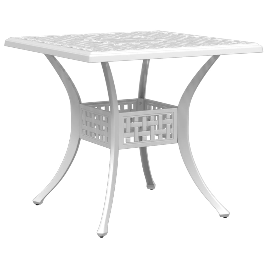 vidaXL Mesa de jardim 80x80x75 cm alumínio fundido branco