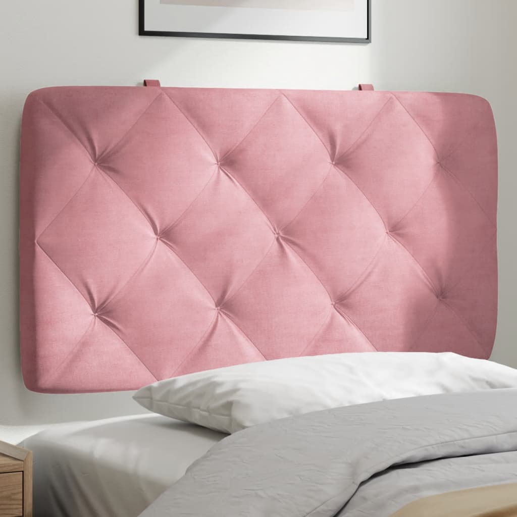 vidaXL Almofadão de cabeceira 80 cm veludo rosa