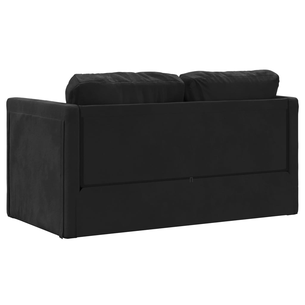 vidaXL Sofá-cama sem pés 122x204x55 cm veludo preto