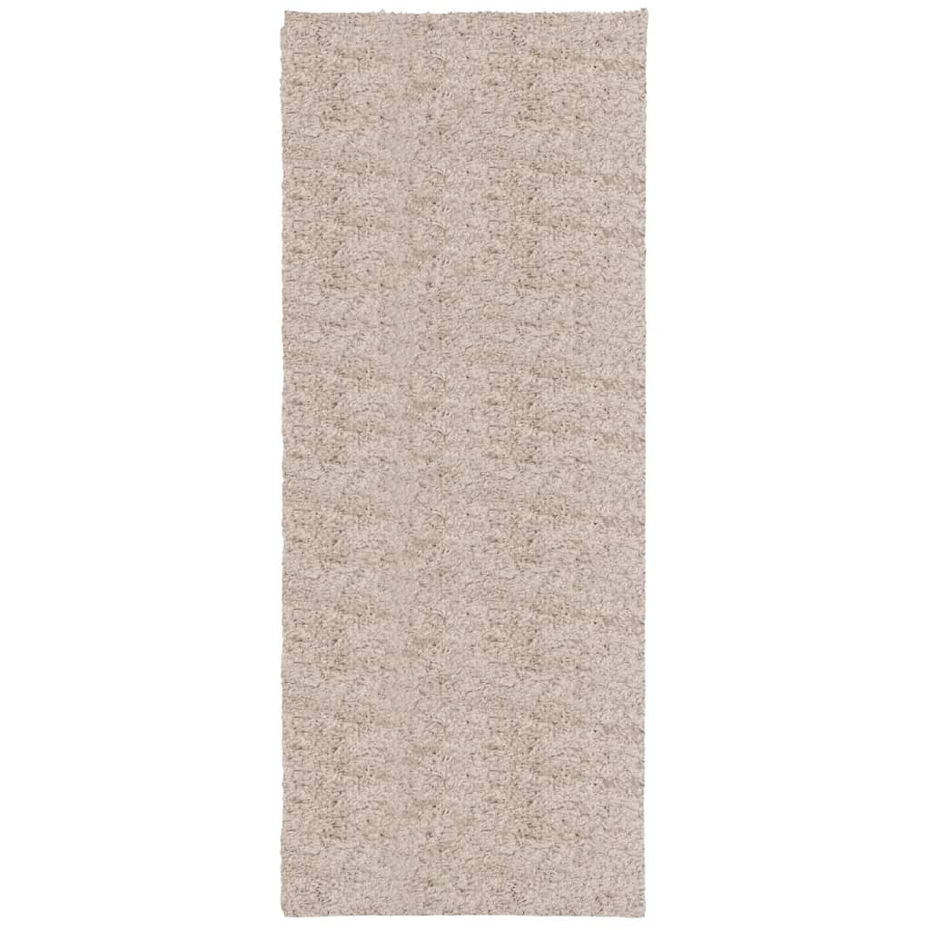 vidaXL Tapete shaggy de pelo alto PAMPLONA 80x200 cm bege