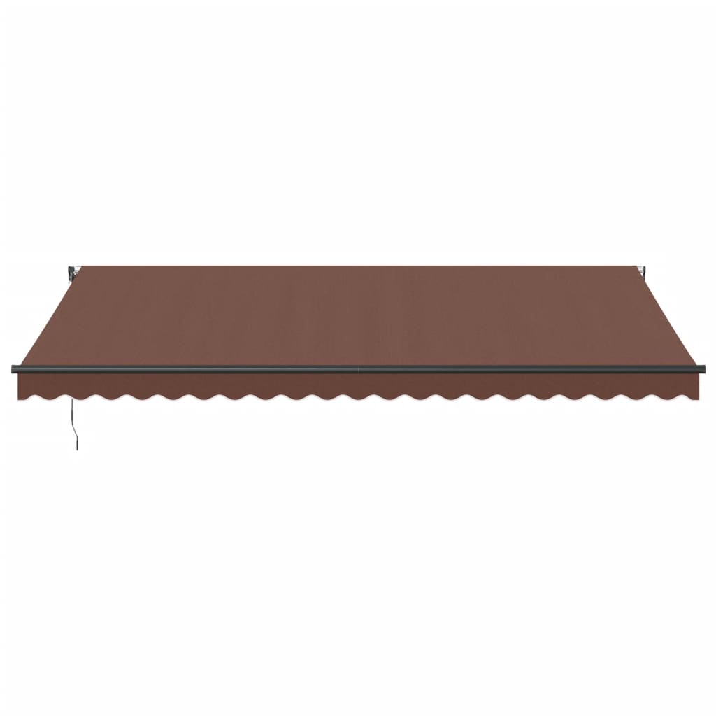 vidaXL Toldo retrátil automático com luzes LED 500x350 cm castanho