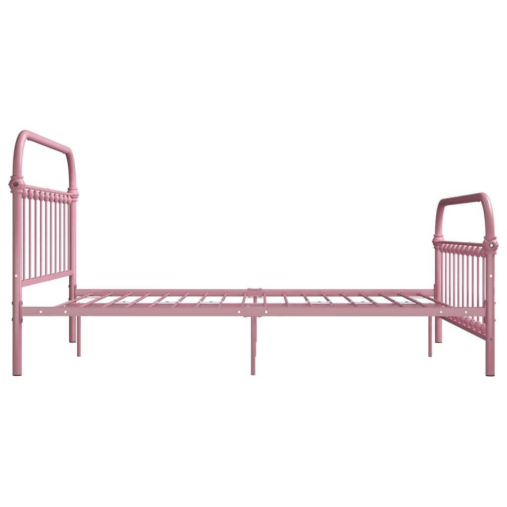 vidaXL Estrutura de cama 160x200 cm metal rosa