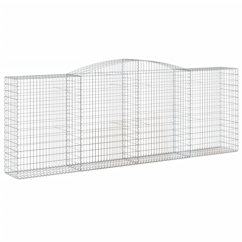 vidaXL Cesto gabião arqueado 400x50x140/160 cm ferro galvanizado