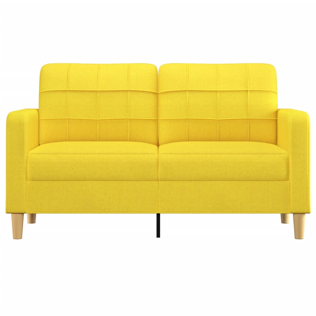 vidaXL Sofá de 2 lugares 140 cm tecido amarelo-claro