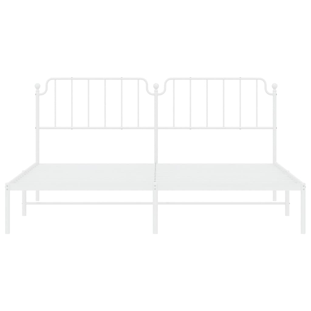 vidaXL Estrutura de cama com cabeceira 193x203 cm metal branco