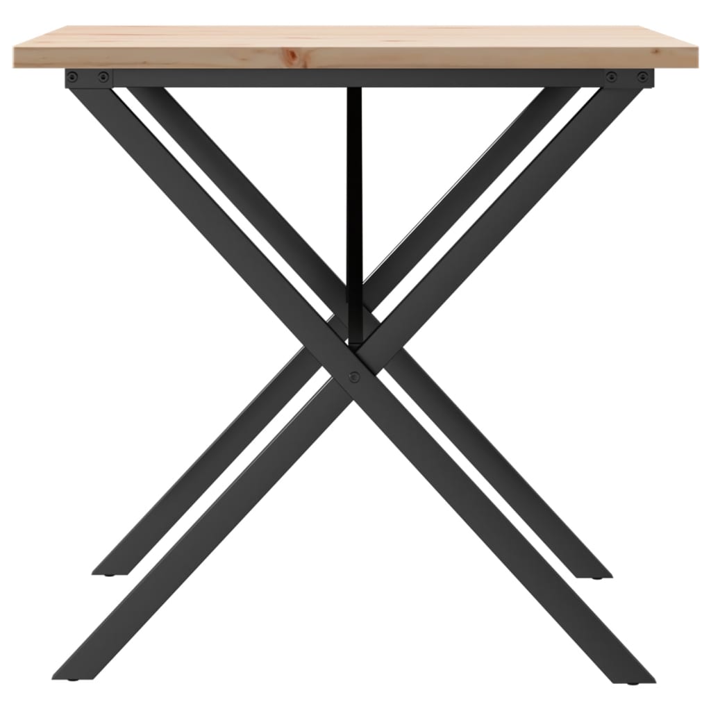 vidaXL Mesa de jantar estrutura em X 90x90x75,5 cm pinho/ferro fundido