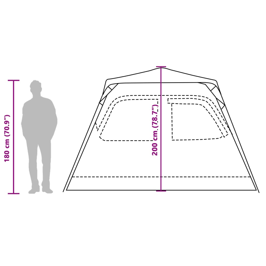 vidaXL Tenda familiar cúpula para 6 pessoas libertação rápida verde