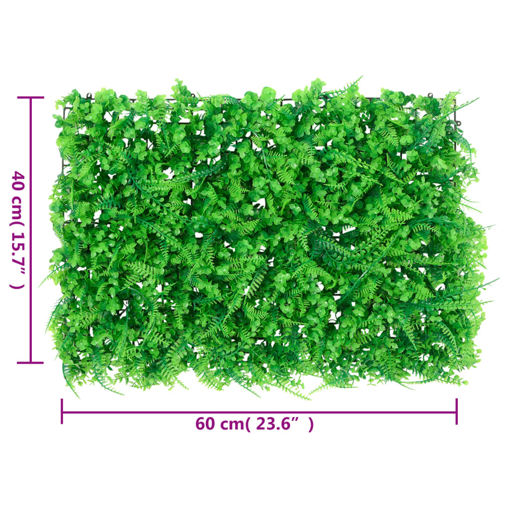  vidaXL Vedação de folhas de feto artificiais 6 pcs 40x60 cm verde