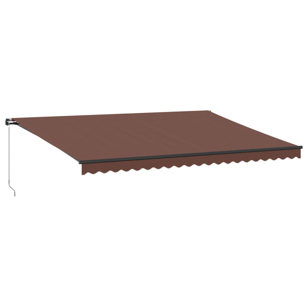 vidaXL Toldo retrátil manual com luzes LED 500x350 cm castanho