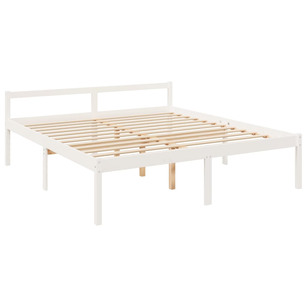 vidaXL Cama para idosos 200x200 cm pinho maciço branco