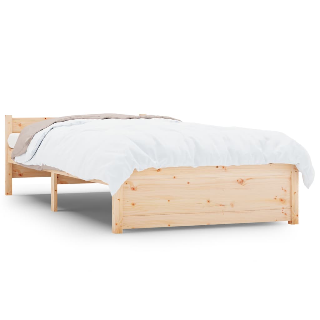 vidaXL Estrutura de cama solteiro 90x190 cm madeira maciça