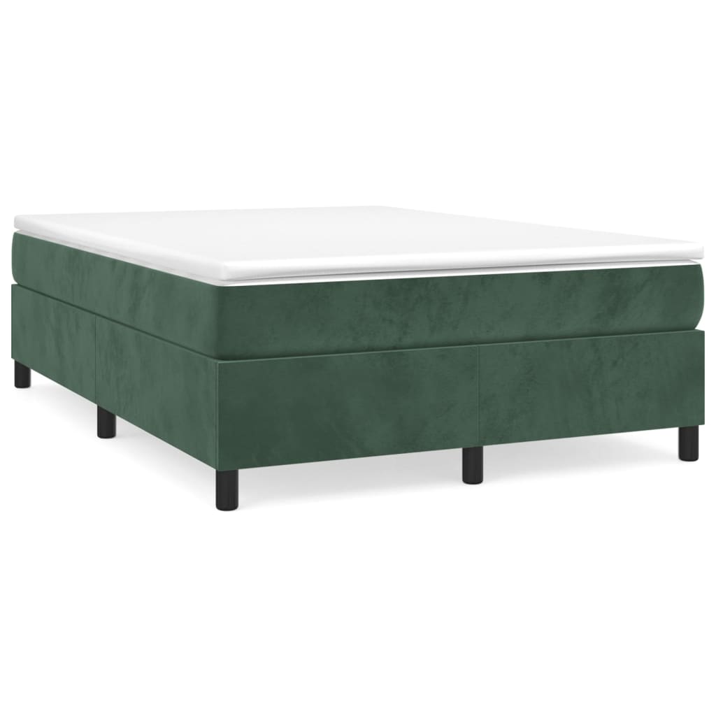 vidaXL Estrutura de cama 140x190 cm veludo verde-escuro