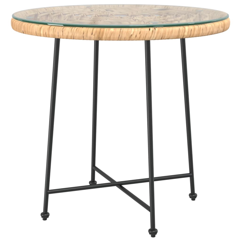 vidaXL Mesa de jantar Ø80 cm  vidro temperado e aço