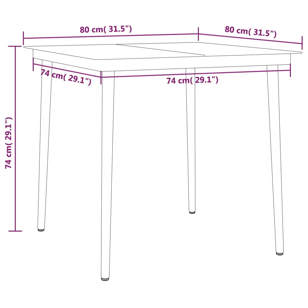 vidaXL 5 pcs conjunto de jantar para jardim antracite