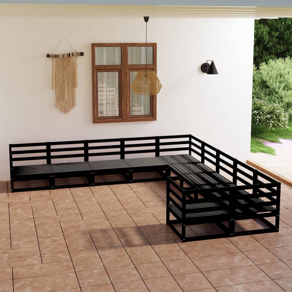 vidaXL 10 pcs conjunto lounge de jardim pinho maciço