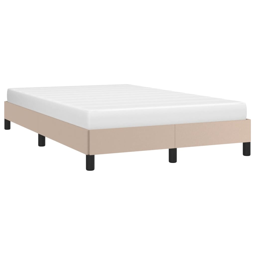 vidaXL Estrutura de cama 120x190 cm couro artificial cor cappuccino