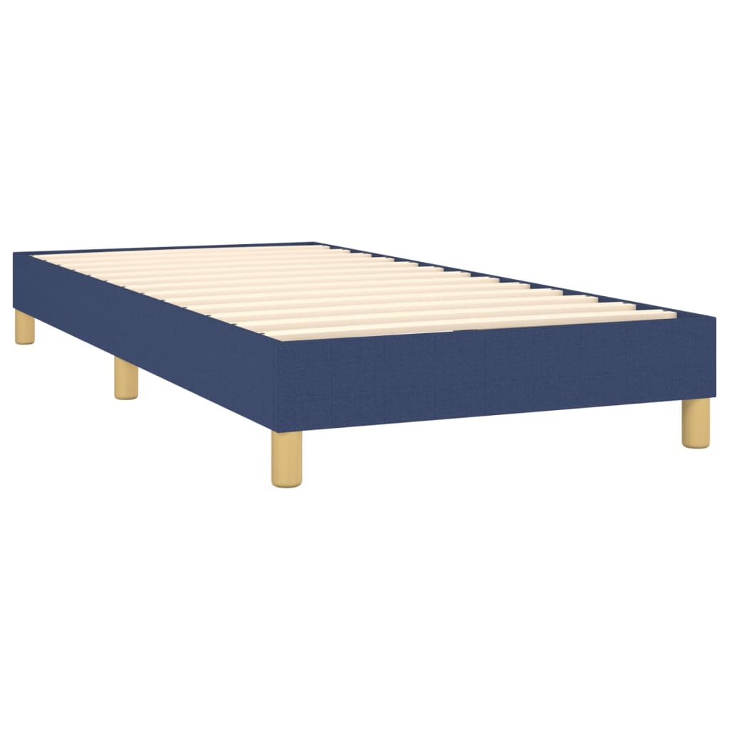 vidaXL Cama box spring c/ colchão e LED 100x200 cm tecido azul