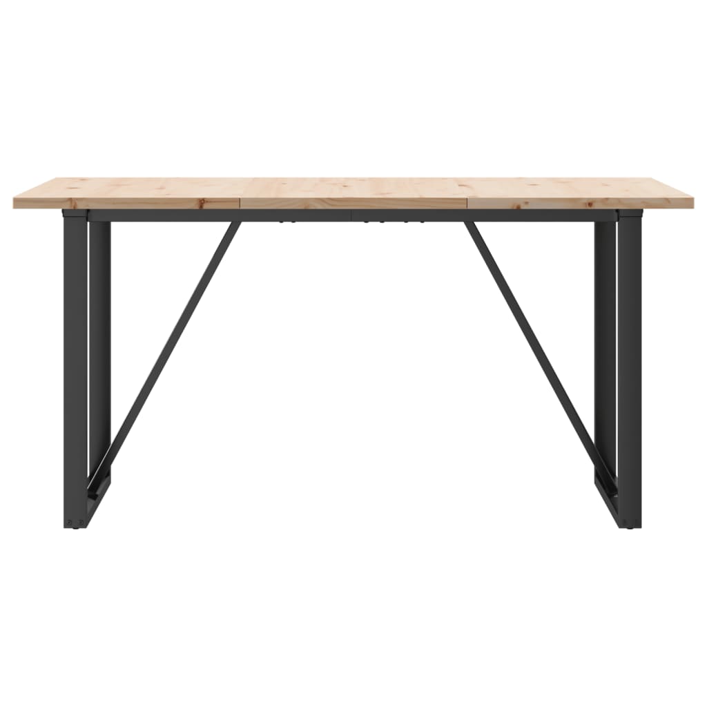 vidaXL Mesa de jantar estrutura em O 160x80x75,5cm pinho/ferro fundido