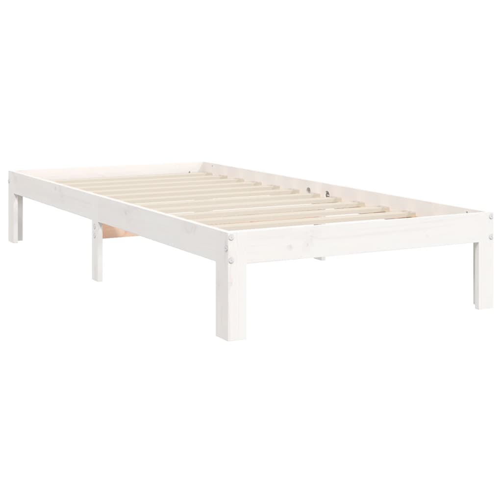 vidaXL Estrutura de cama com cabeceira 90x200 cm madeira maciça