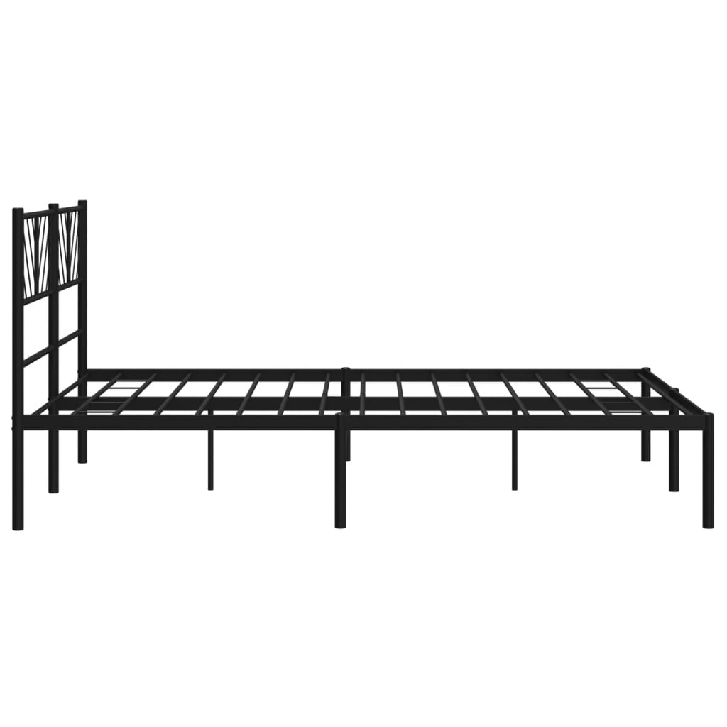 vidaXL Estrutura de cama em metal com cabeceira 150x200 cm preto