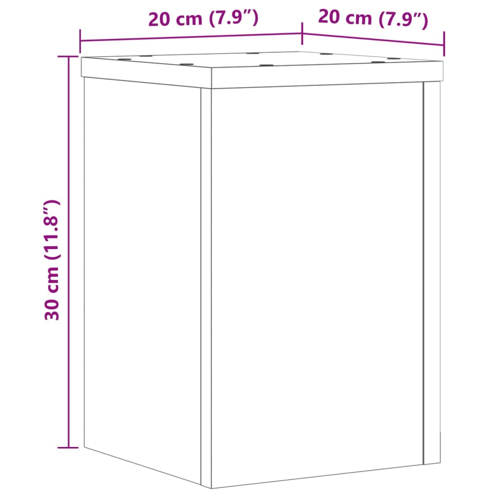 vidaXL Suportes p/ plantas 2 pcs 20x20x30 cm derivados madeira branco