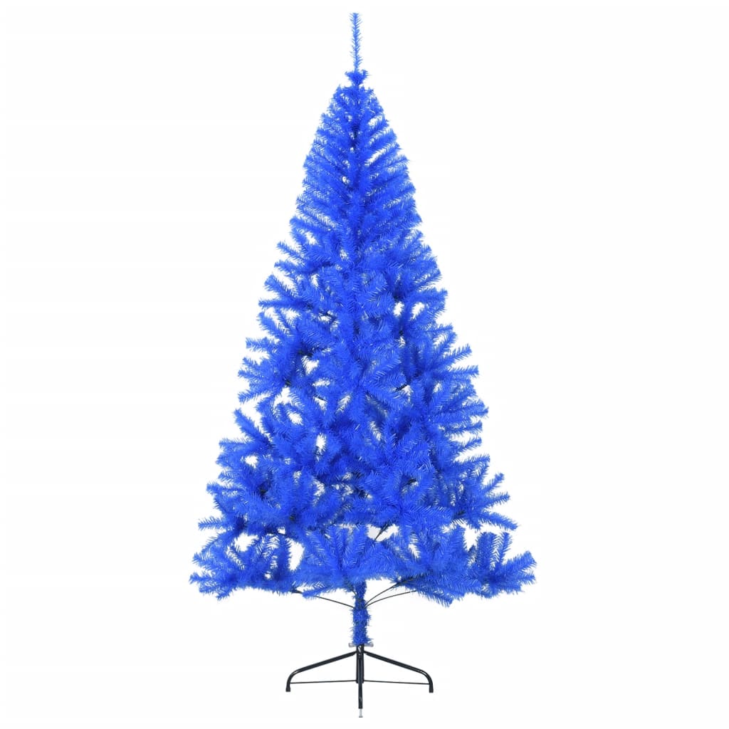 vidaXL Meia árvore de Natal artificial com suporte 240 cm PVC azul