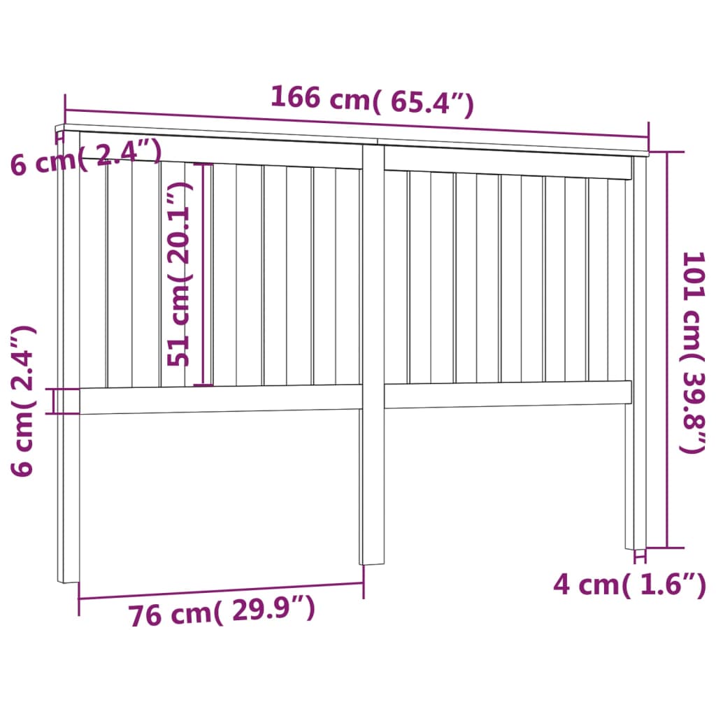 vidaXL Cabeceira de cama 166x6x101 cm pinho maciço cinzento