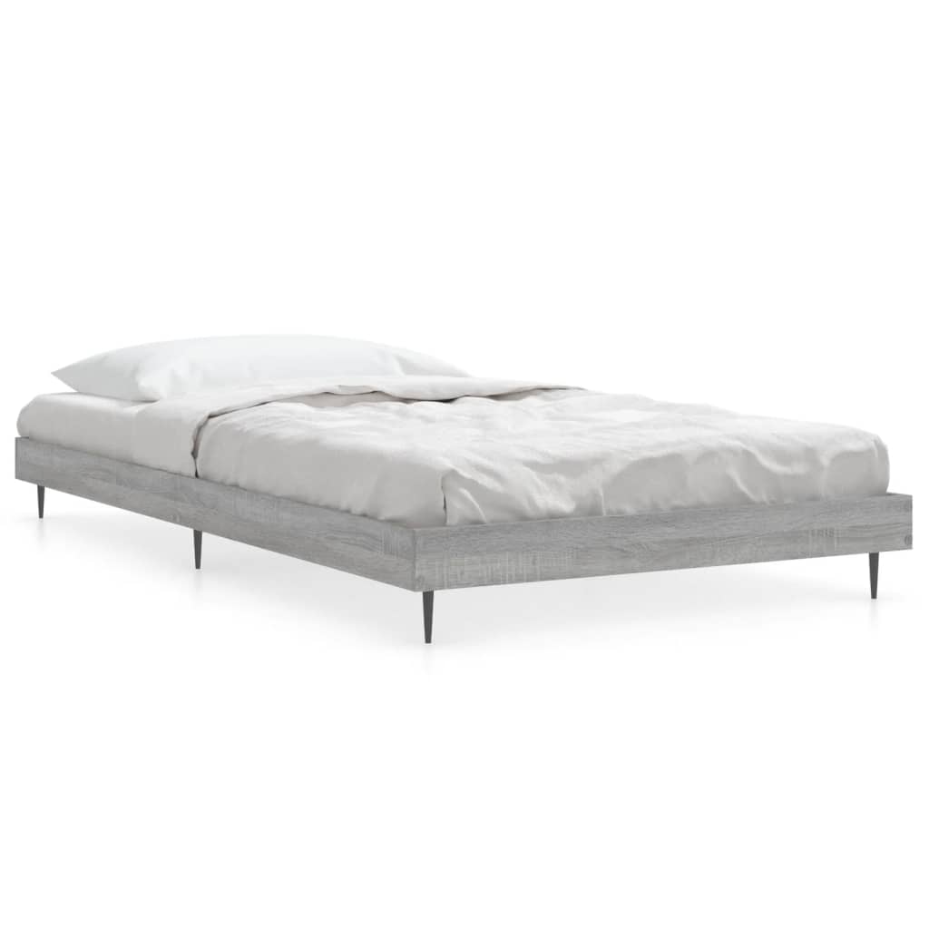 vidaXL Estrutura cama 100x200 cm derivados de madeira cinzento sonoma