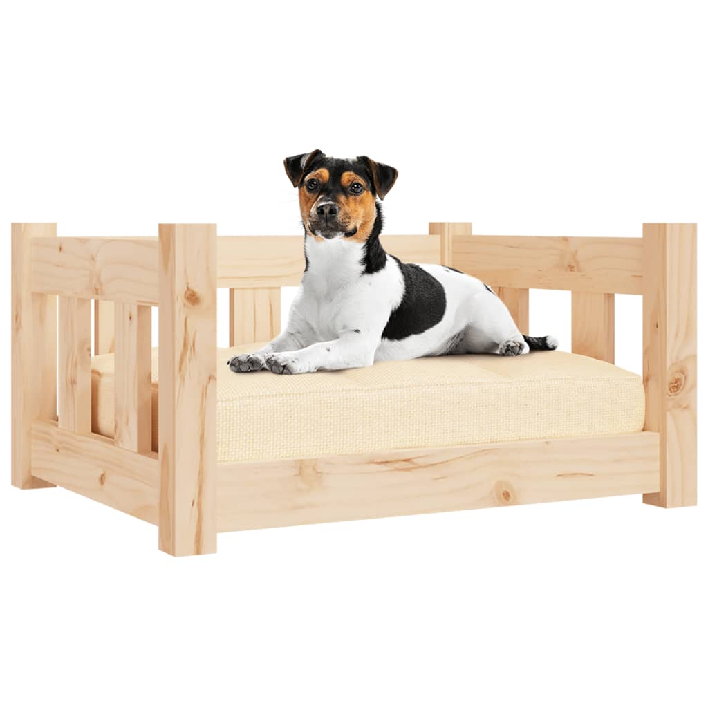 vidaXL Cama para cães 55,5x45,5x28 cm madeira de pinho maciça