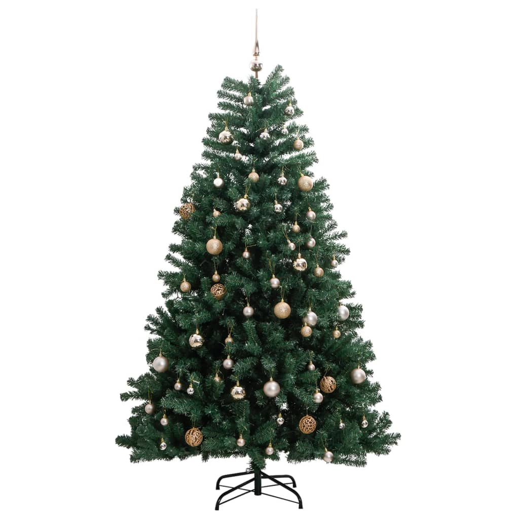 vidaXL Árvore Natal artificial articulada c/ 300 luzes LED+bolas 180cm