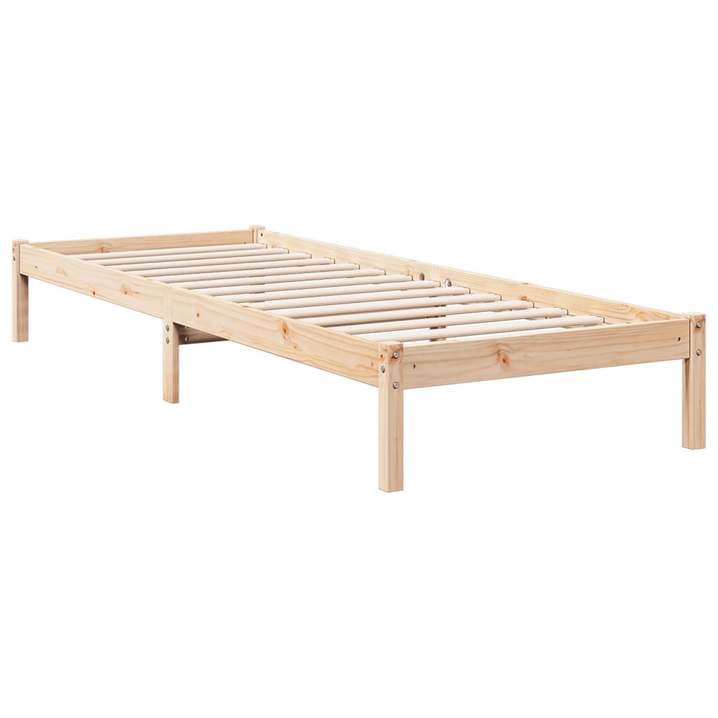 vidaXL Cama extra longa sem colchão 80x210 cm madeira de pinho maciça