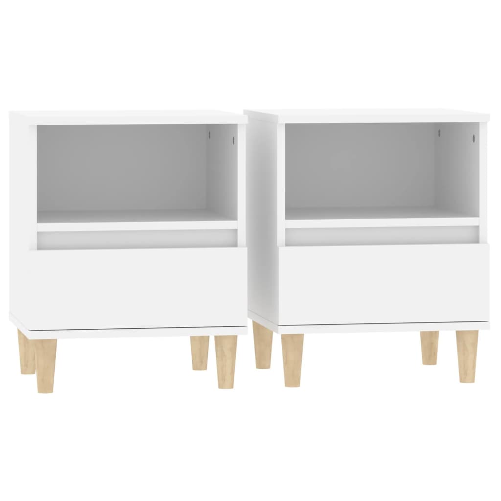 vidaXL Mesas de cabeceira 2 pcs 40x35x50 cm branco