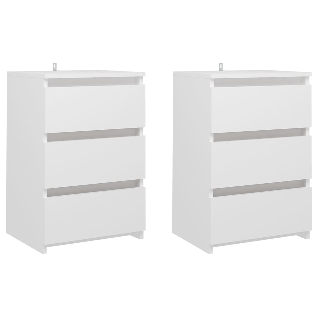 vidaXL Mesas de cabeceira 2 pcs 40x35x62,5 cm derivados madeira branco