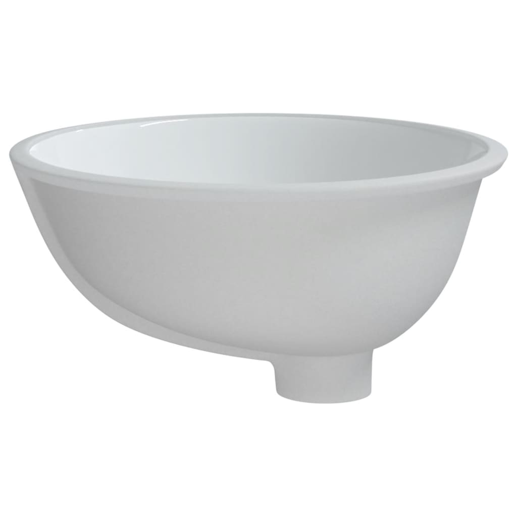 vidaXL Lavatório casa de banho oval 37x31x17,5 cm cerâmica branco