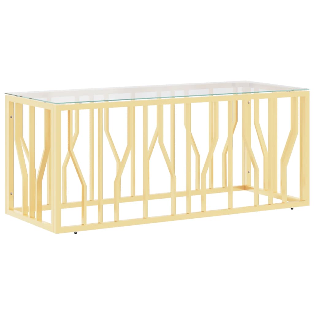 vidaXL Mesa de centro 110x45x45 cm aço inoxidável e vidro