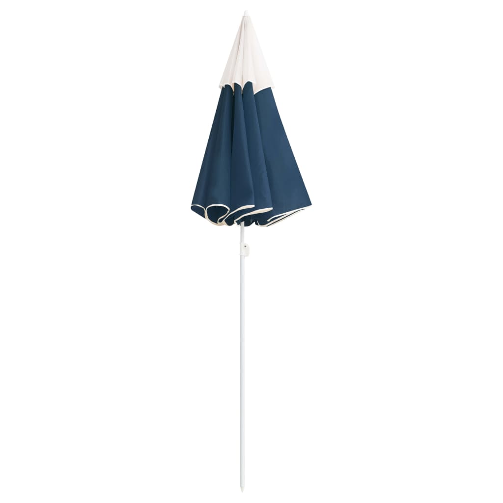 vidaXL Guarda-sol de jardim com poste de aço 180 cm azul