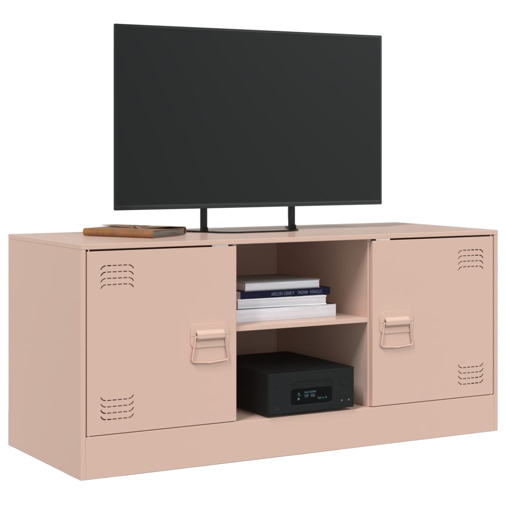 vidaXL Móvel de TV 99x39x44 aço rosa