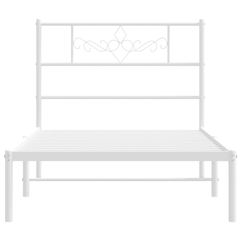 vidaXL Estrutura de cama com cabeceira 80x200 cm metal branco