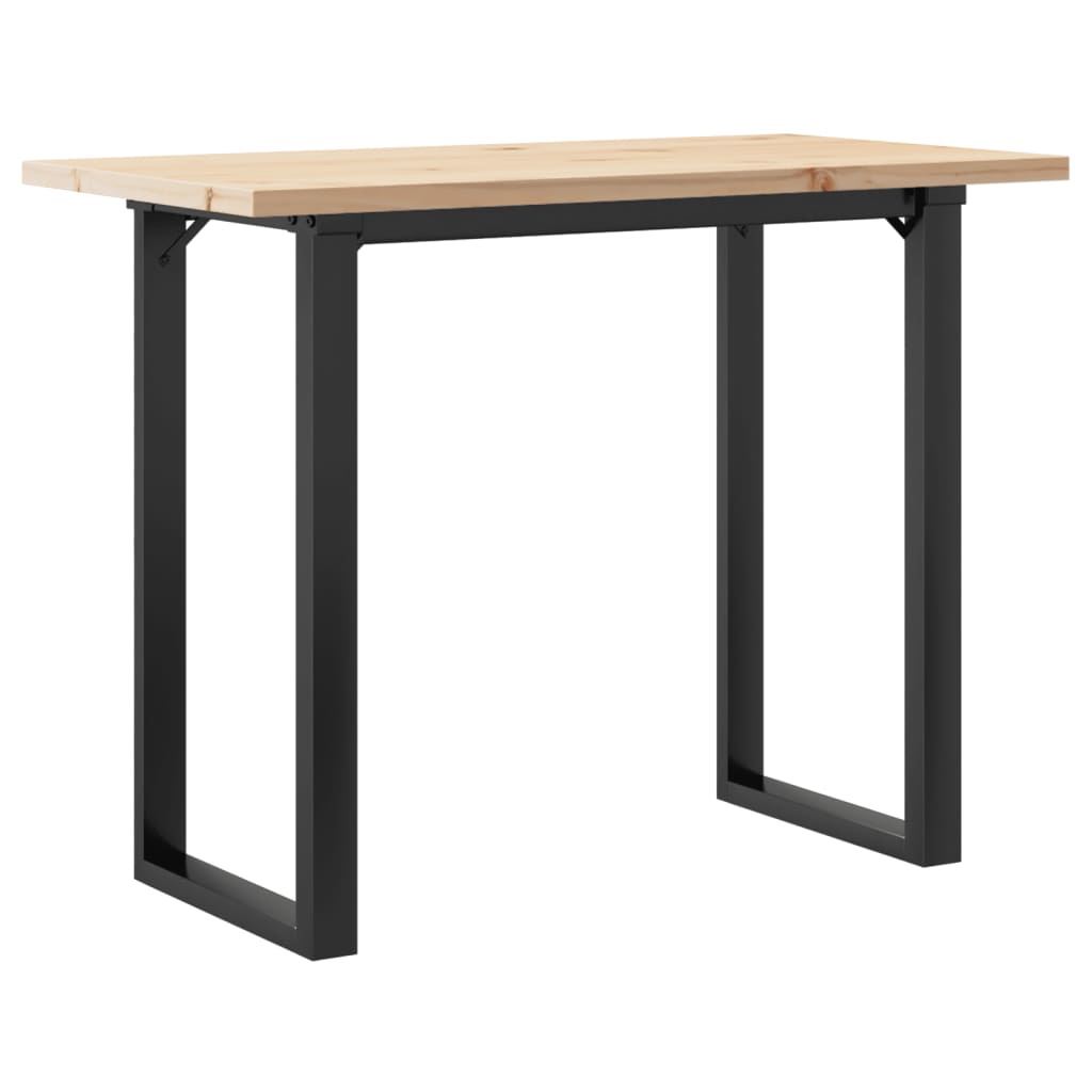 vidaXL Mesa de jantar estrutura em O 100x50x75,5cm pinho/ferro fundido