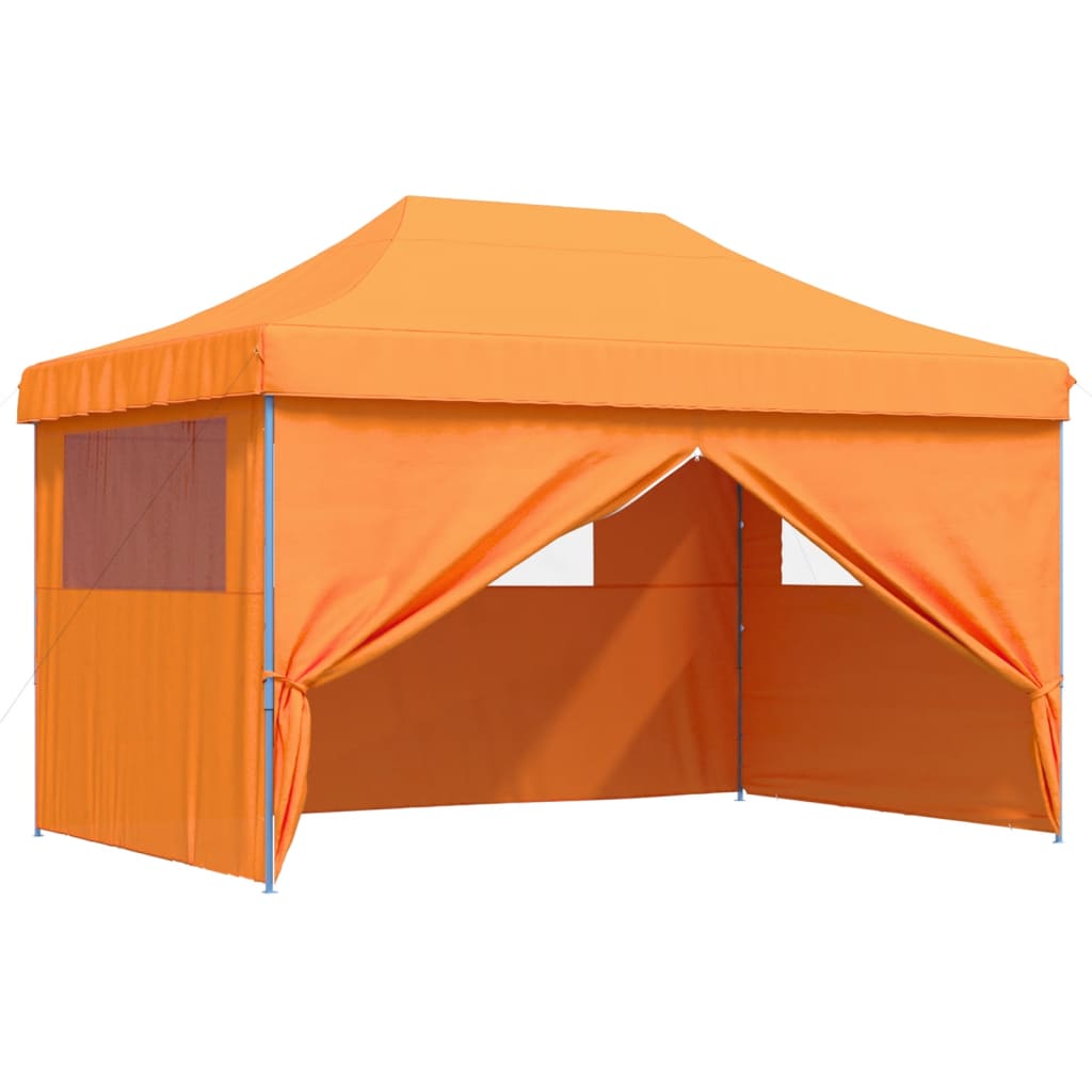 vidaXL Tenda para festas pop-up dobrável c/ 4 paredes laterais laranja