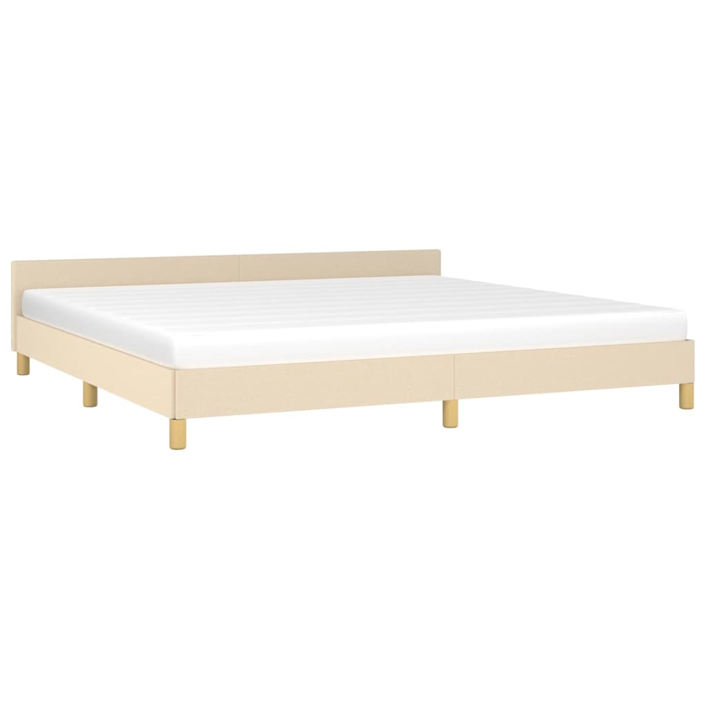 vidaXL Estrutura de cama sem colchão 200x200 cm tecido cor creme