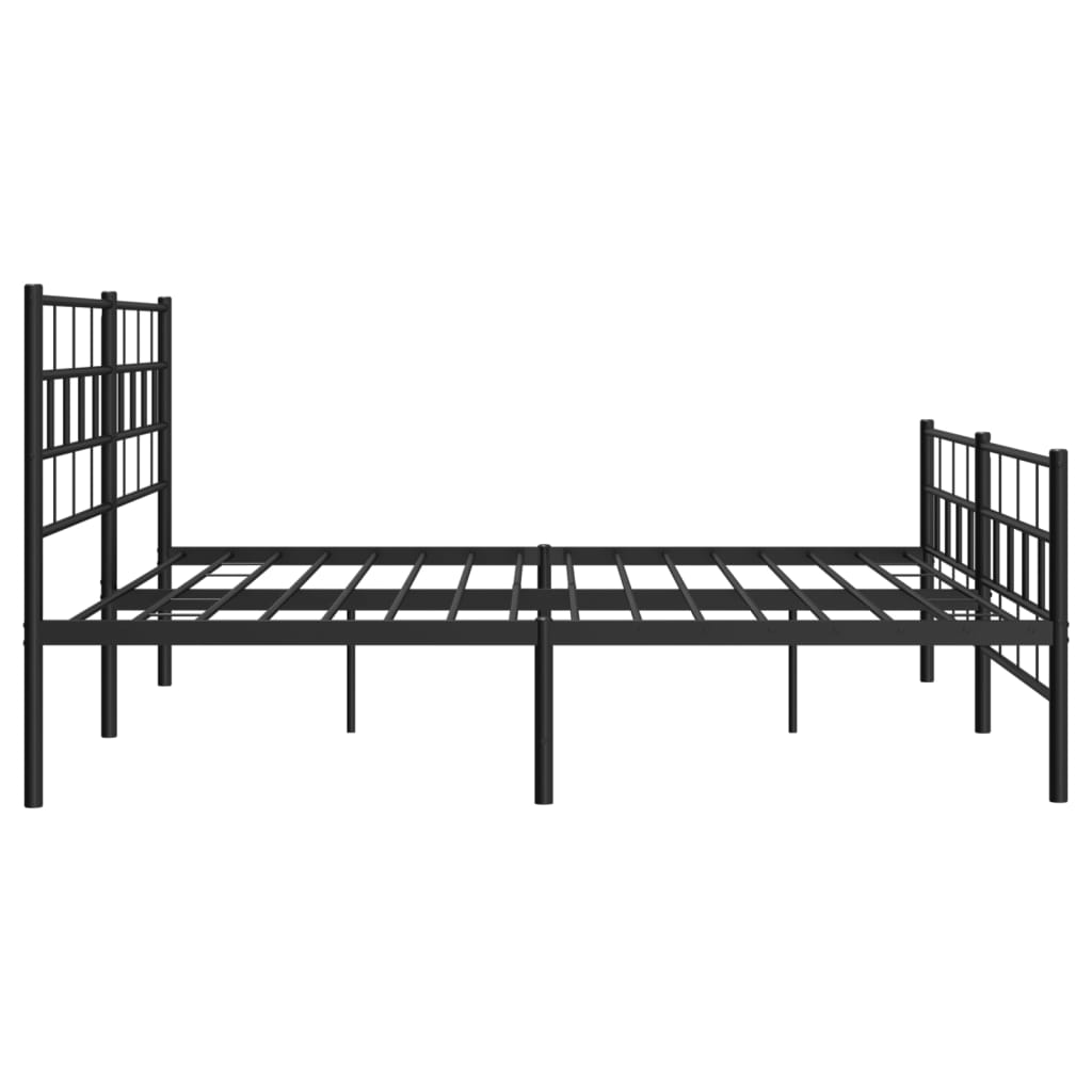 vidaXL Estrutura de cama com cabeceira e pés 183x213 cm metal preto